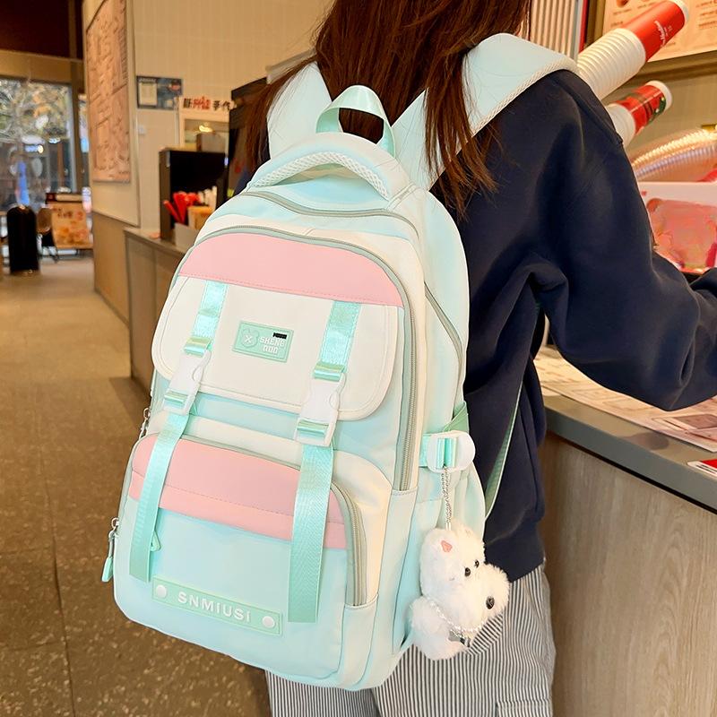 Children's Schoolbags Elementary School Girls Junior High School Color Combination High Value and Dirt Resistant Backpack