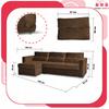 Varius Corner Sofa Bed with Sleeping Function Family Furniture Corner Brown