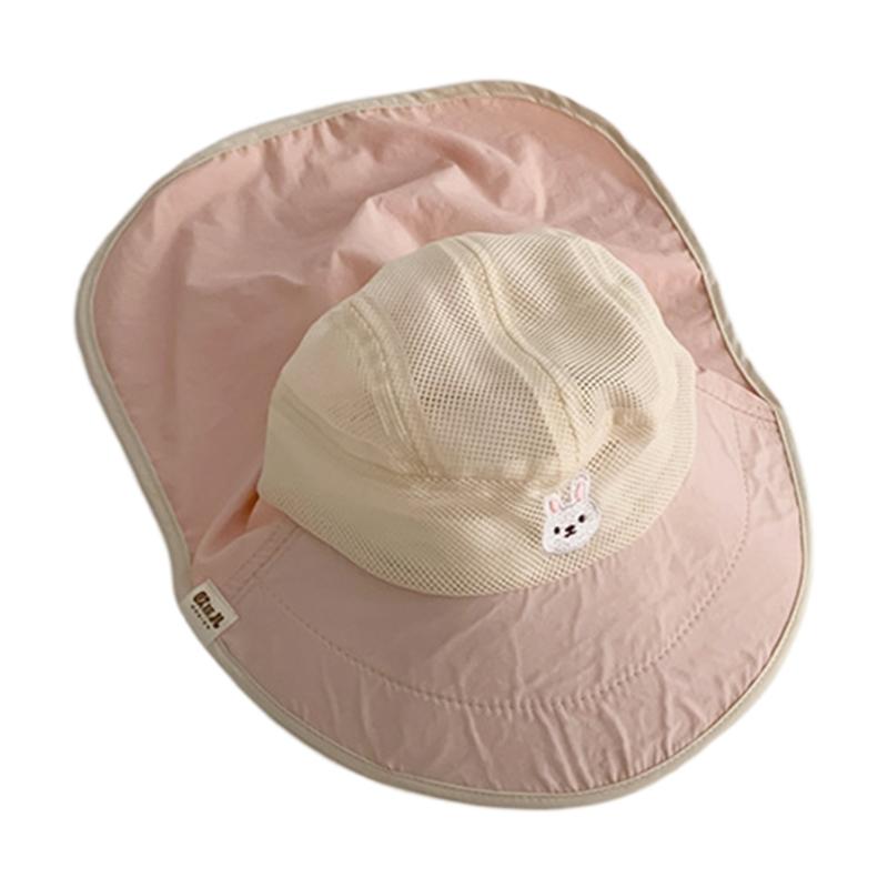 Baby Fisherman Hat Quick Drying Kids Mesh Bucket Hat Toddler Sun Protective Fisherman Hat Neck Flap Hat Child Accessory