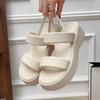2025 Summer Word with Muffin Sole Sandals Women's New Simple Fashion Small Muffin Platform Beach Shoes