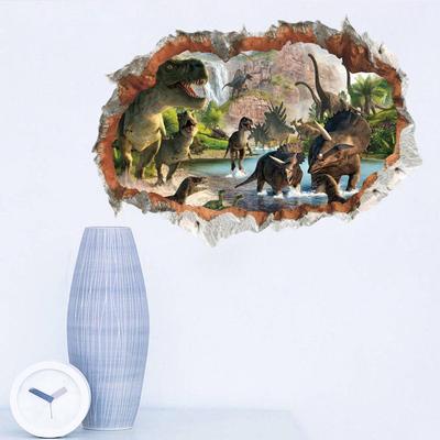 3D Dinosaur World Decorative Removable Wall Sticker for Living and Children's Rooms