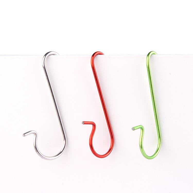 Metalowe haczyki S z drutu na ozdoby świąteczne, biżuterię i skarpety bożonarodzeniowe