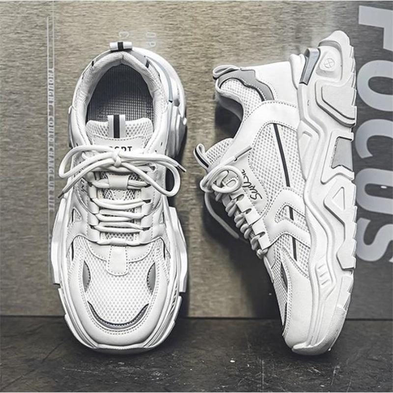 Herrenmode dicke Sohle Sportschuhe atmungsaktive Laufschuhe