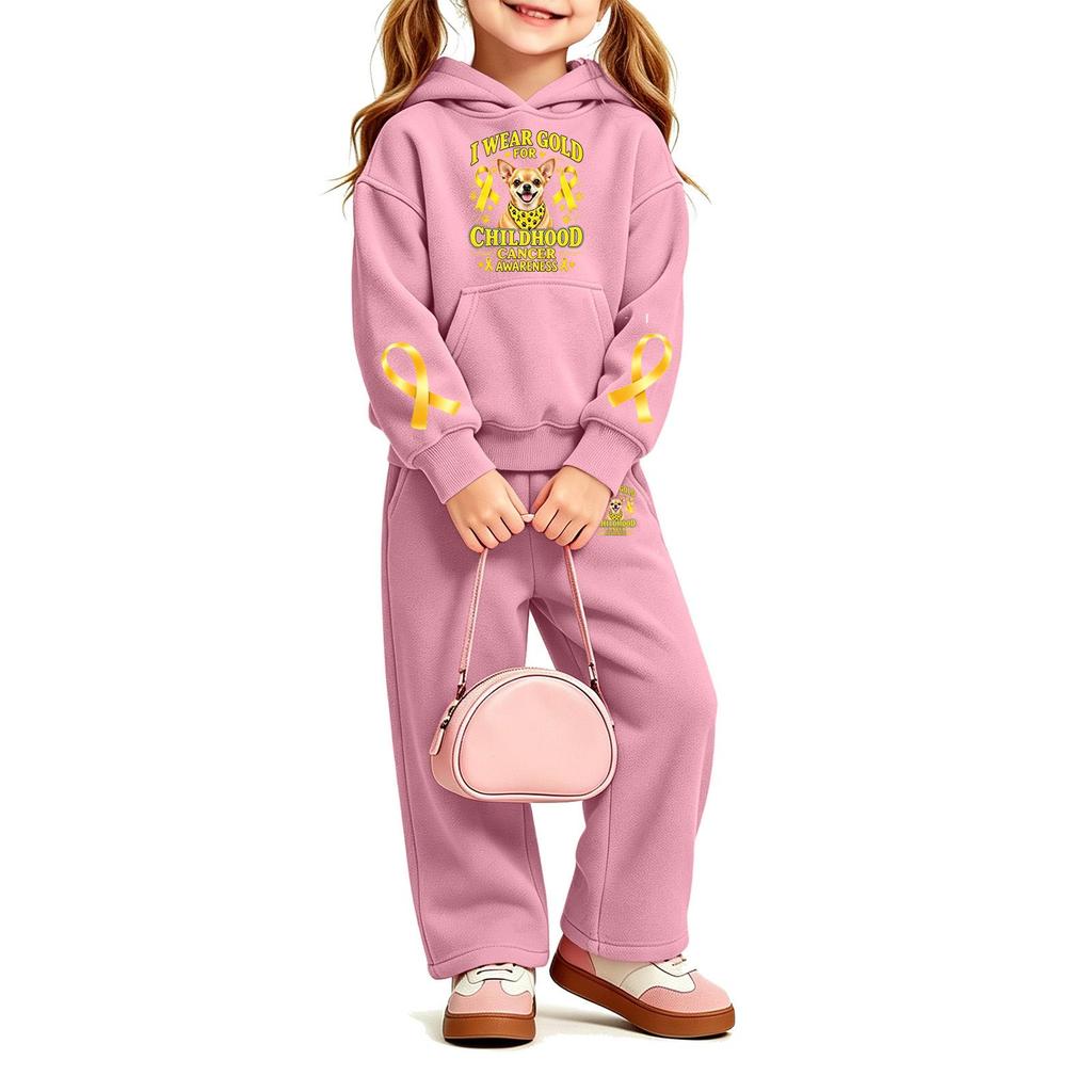 Girls' Fashion Print Hoodie and Sweatpants Set 2 Piece Casual Outfit for Everyday Wear