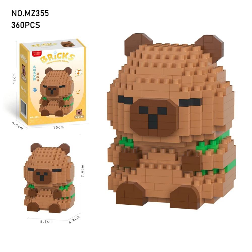 Capybara Doll Toys Micro Particle Building Blocks Educational Toys DIY Cute Cartoon Figure For Kids Birthday Gifts