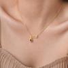 Fashion Stainless Steel Chain Heart Zircon Copper Pin Gold Necklace Ladies Nc-1650