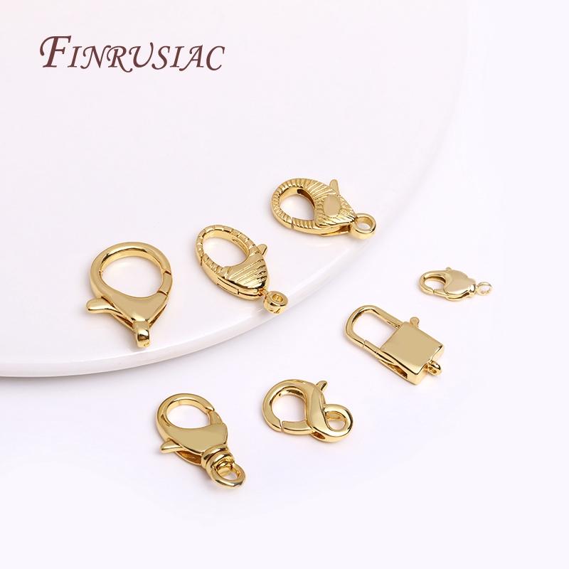 Trendy 7 Styles 18K Gold Plated Lobster Clasp Hooks Connector For Making Necklace Bracelet DIY Chain Jewelry Materials Wholesale