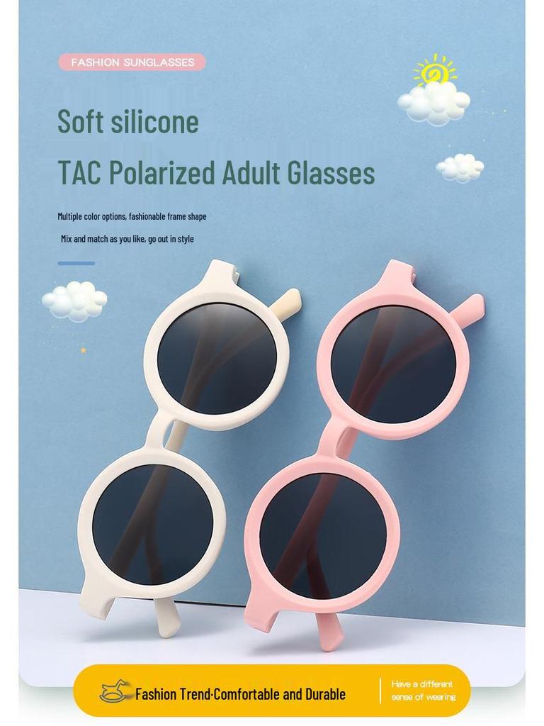 Cartoon Style Polarized Sunglasses for Kids - Soft Silicone, High-End Baby & Toddler Shades