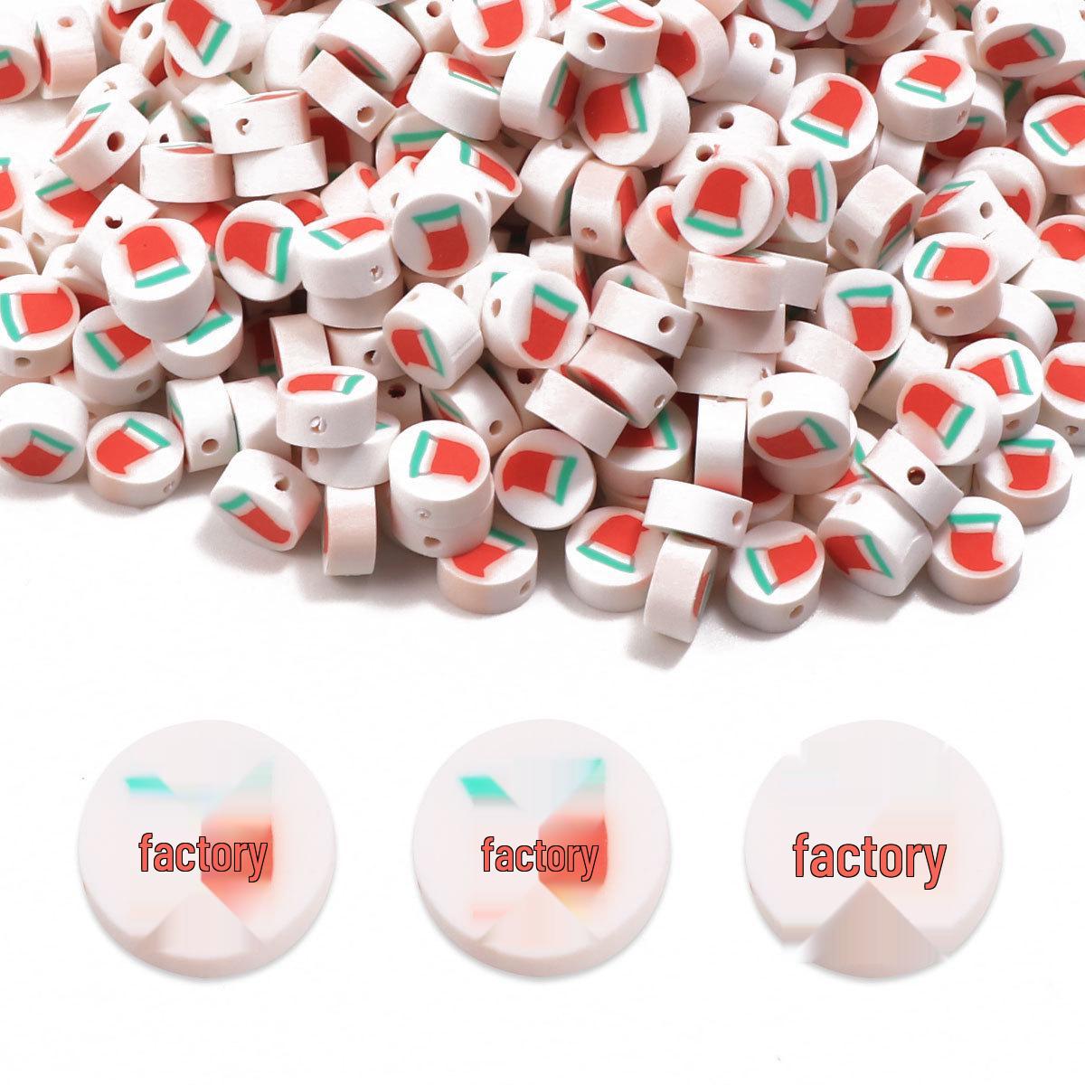 

Polymer Clay Red & White Christmas Hat Beads for DIY Ornaments, Bracelets, Necklaces, and Wristbands - 100 pcs. RT018