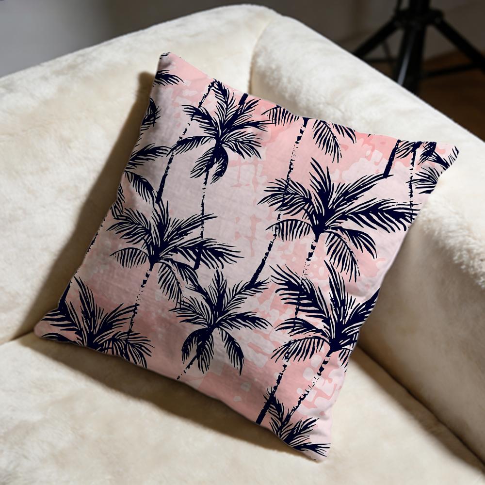 Palm Tree Cushion Cover Soft Decorative Pillow Case Suitable for Bedroom Sofa Car Travel Use
