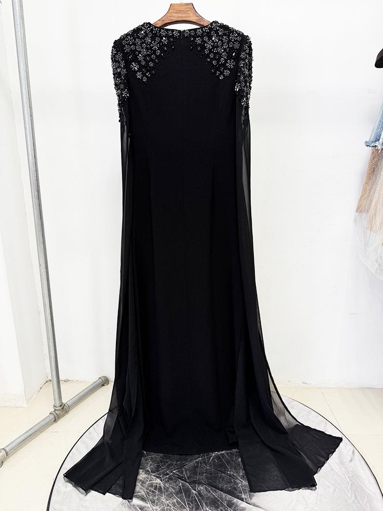 European & American Fashion Rhinestone Long Dress 2025 - Beaded Evening Gown