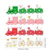 Plastic Christmas Train Ornament Baby Toys Cute Painted Toy Train with Santa Claus Snowman Crafts for New Year Xmas Kids Gifts
