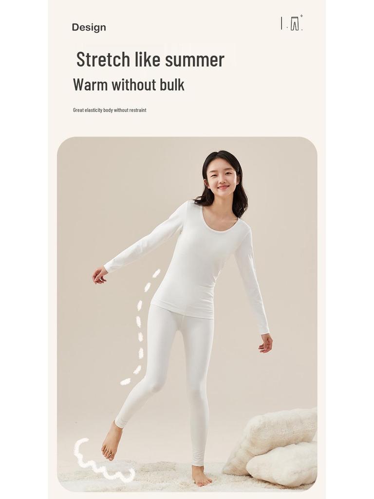 Women's Mid-Waist Slimming Cotton Lycra Pants for Spring and Autumn - Thin, Elastic & Warm Inner Wear