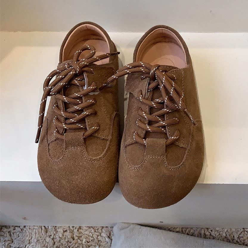 Korean Retro Shoes Frosted Leather Children's Shoes Girls' Princess Shoes Baby Leather Shoes Soft-soled Casual Shoes