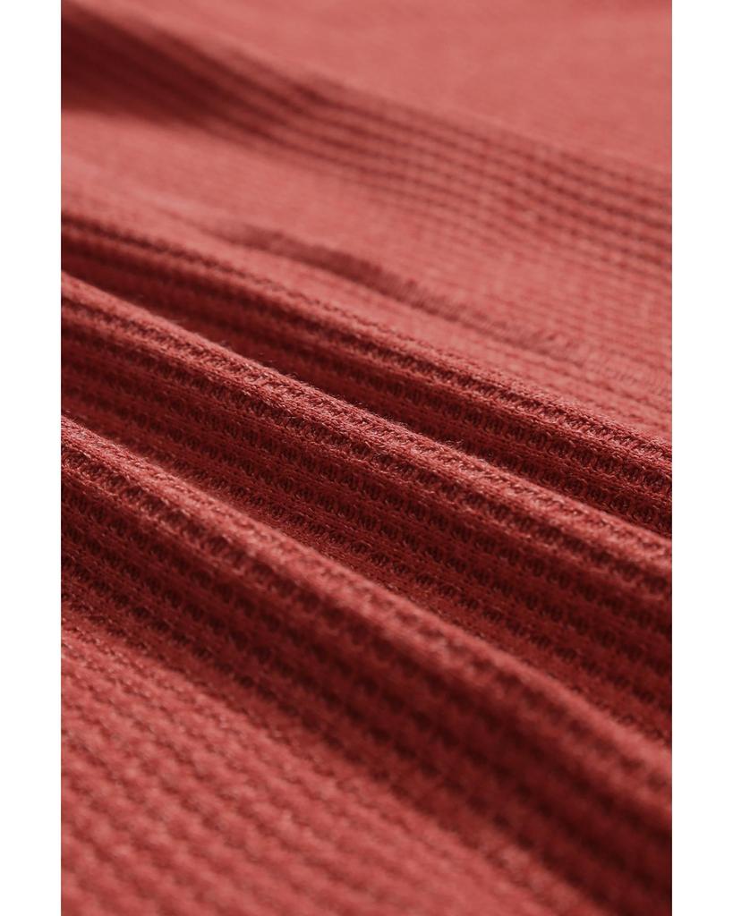 Azura Exchange Zlatý plamen Odhalený šev Detail Vaflový úplet Nadměrná velikost Top