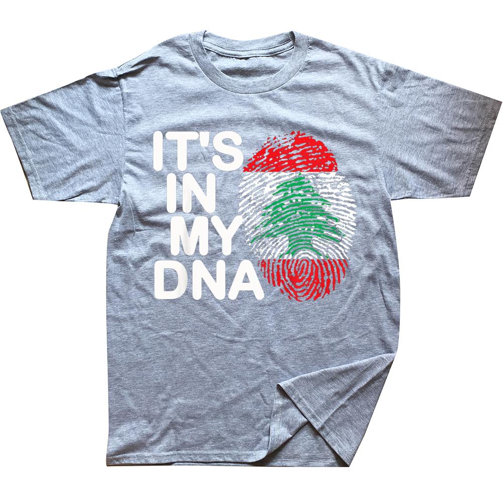 Funny It's In My DNA Lebanon Flag Lebanese T Shirts Graphic Cotton Streetwear Short Sleeve Birthday Gifts Summer Style T-shirt