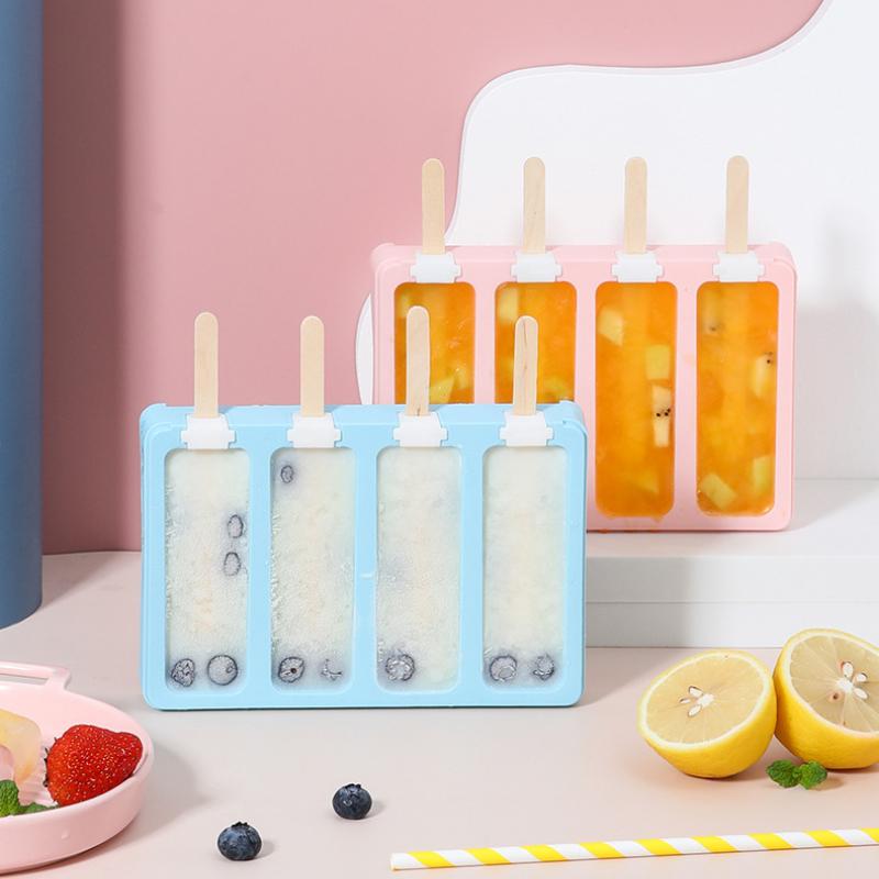 Eiscreme Silikonform Sorbet DIY Selbstgemacht Eis am Stiel Zubereitung Eiswürfelform Eiswürfelform Eiswürfelbereiter Eisstiele Küchenhelfer