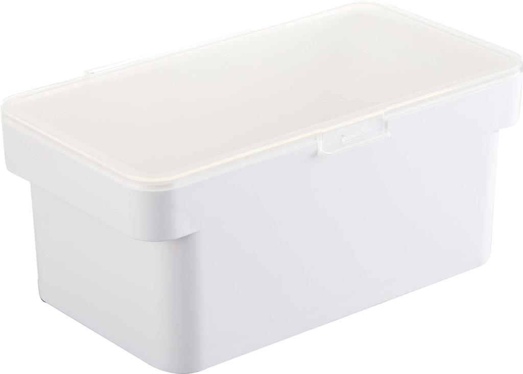 Yamazaki Tower Airtight Pet Food Storage with Measuring W28 X X Model 5609 Container, 1.5kg Capacity, Cup, White, Approx. D16.5 H12.2cm (Lid Open