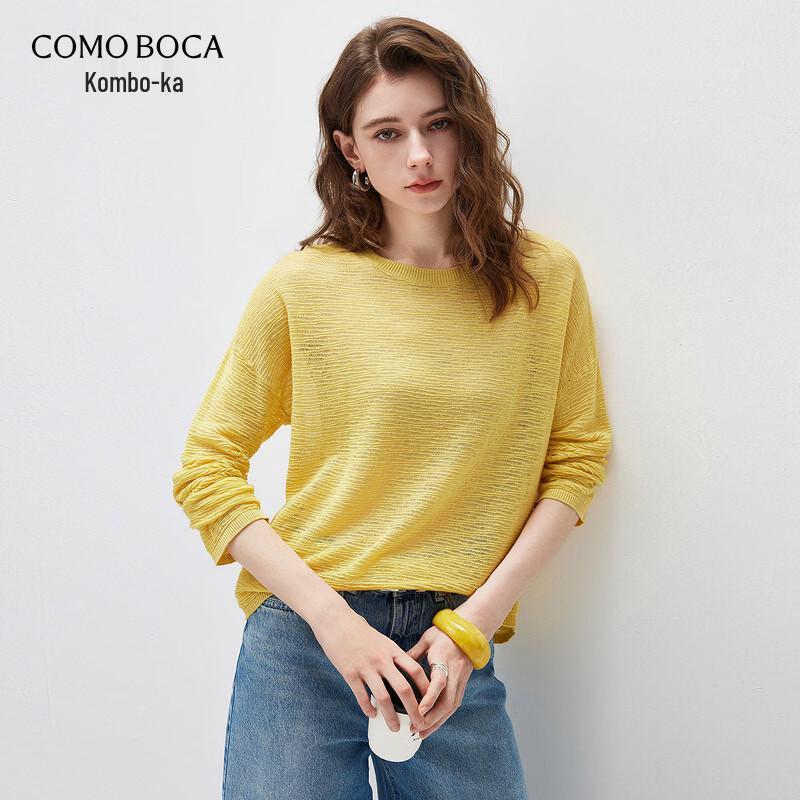 

Komom Boka Women s Linen Blend Long-Sleeve Round Neck T-Shirt M