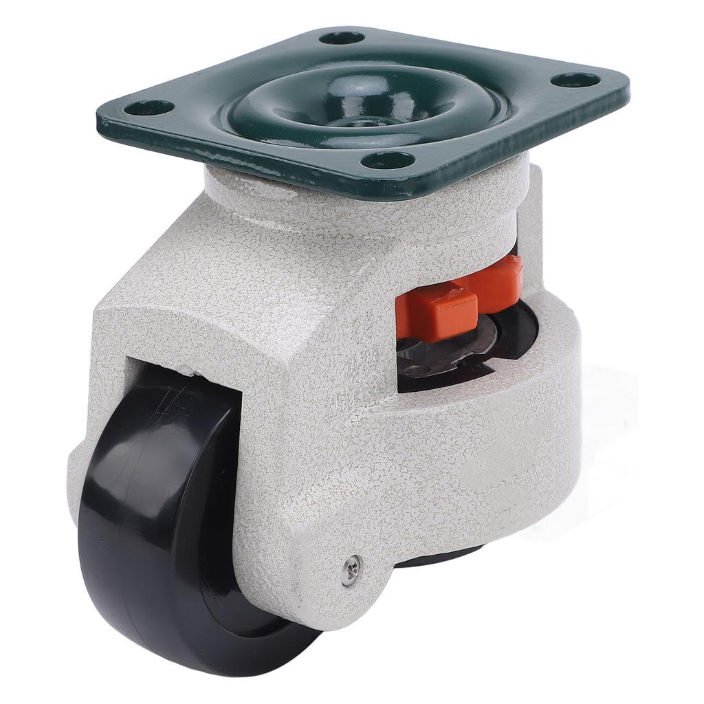 Leveling Caster Adjustable Height Plate Mount Workbench Rotating Caster with 75mm Wheel and Rubber Base