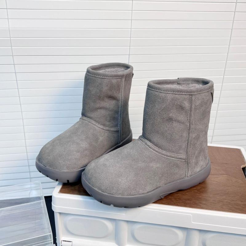 Leather Platform Snow Boots Women's Winter New Velvet Warm Non-slip Round Head Versatile Thickened Sleeve Cotton Shoes