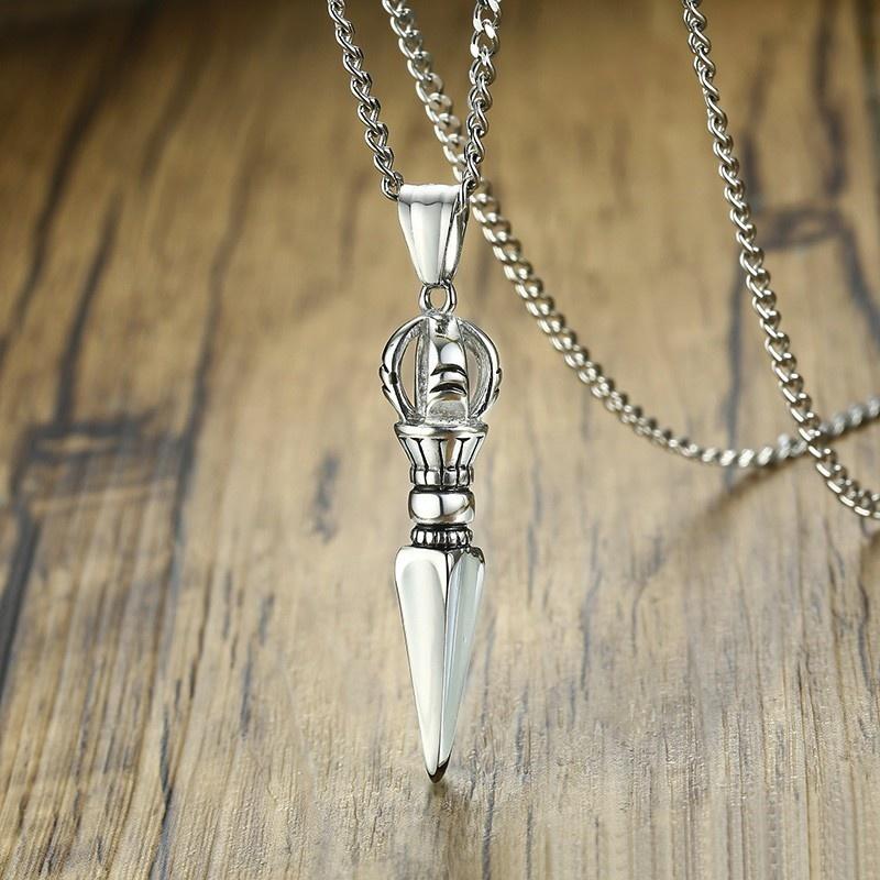 

Vnox Men Rock Punk Tibetan Buddhist Protection Necklaces,Stainless Steel Vajra Patron Saint Amulet Prayer Collar Jewelry 60cm