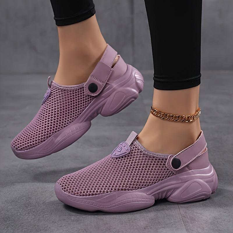 Summer Breathable Mesh Casual Shoes, Thickened Cushioning Design, Round Toe Style, Knit Upper with MD Soft Sole for Lightweight Comfort Wearable