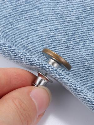 6PCS-Botones de Cintura para Jeans Sin Clavos Ajustables Extensores de Cintura Botones Desmontables Ropa Pantalones Hebilla de Cintura
