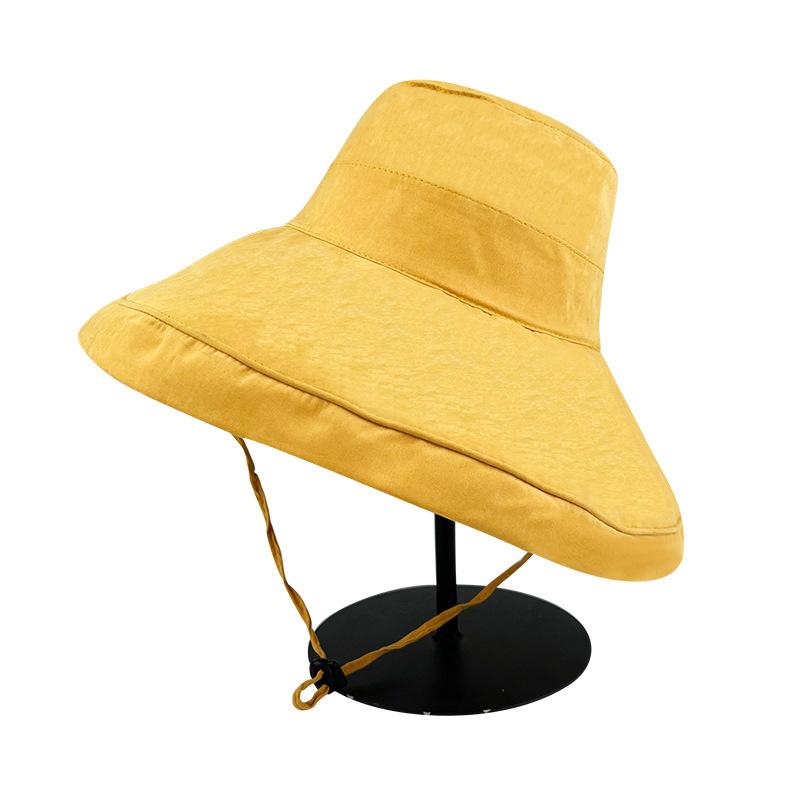 Summer Sun Protection Big Brim Fisherman Hat Peach Leather Velvet Sun Protection Hat Women Outdoor Beach Large Edge Face Sun Hat