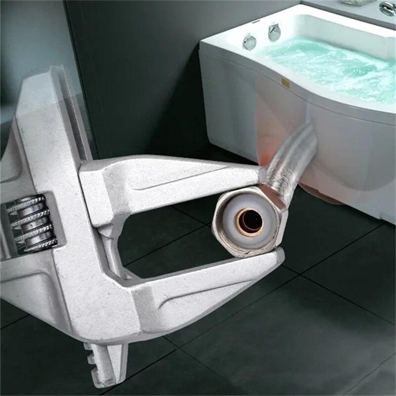 6-68MM Large Opening Bathroom Wrenches Adjustable Wrenches Short Handle Professional Wide Jaw Aluminium Wrenches Repair Hand Tools