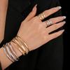 Metal Fashion Embossed Bracelet & Ring Set for Ladies' Party Wear