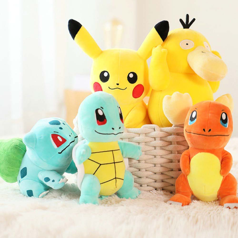 25Cm Pokémon Plush Doll Toys Kawaii Pikachu Charmander Jigglypuff Bulbasaur Psyduck Anime Stuffed Toy Peluche Dolls Gift