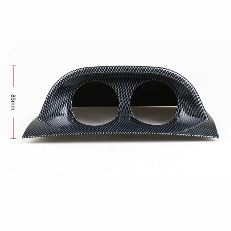 2'' 52Mm Carbon Fiber Look Dual Hole Dashboard Gauge Dash Pod Mount Holder