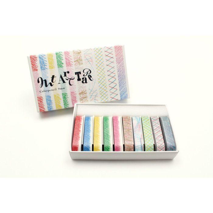 Masking Tape - Masking Tape MT Tape Art 9 mm Boite 10 rouleaux palette crayon
