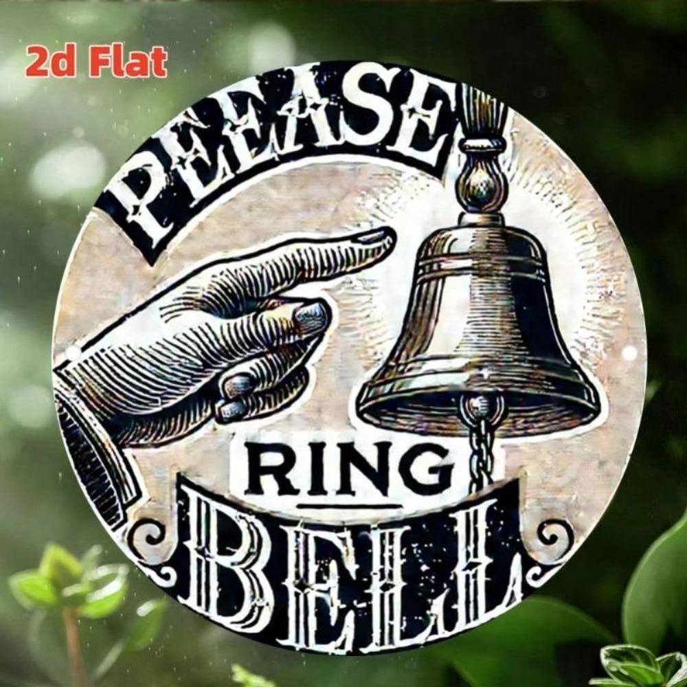 Retro Ring Bell Metal Sign Vintage Aluminum Plaque Wall Decor
