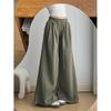 Amerikanische Retro-Hose mit weitem Bein für Damen, Sommer, hohe Taille, Kordelzug, lässige Hose, vielseitiger fauler Stil, Anhänger, Bodenwischer-Hose