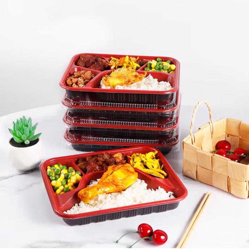 Xinyunfa 1000ml Disposable 4-Compartment Lunch Box