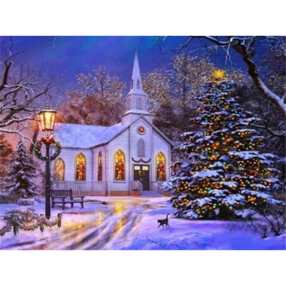 5D DIY Diamond Painting Landscape Castle Full Round Rhinestone Embroidery Cross Stitch Kit Mosaic Picture Home Decoration Gift