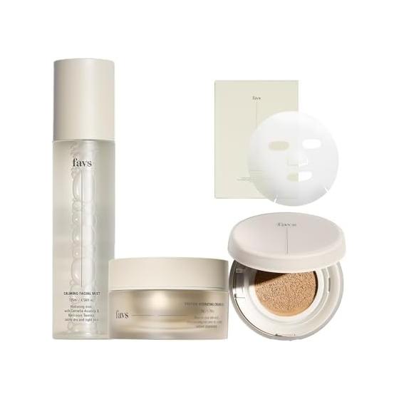 [favs Official] Lotion & Face Cream & Cushion Foundation Set Calming Facial Mist Peptide Hydrating Cream EX Calming Glow Up Cushion Foundation