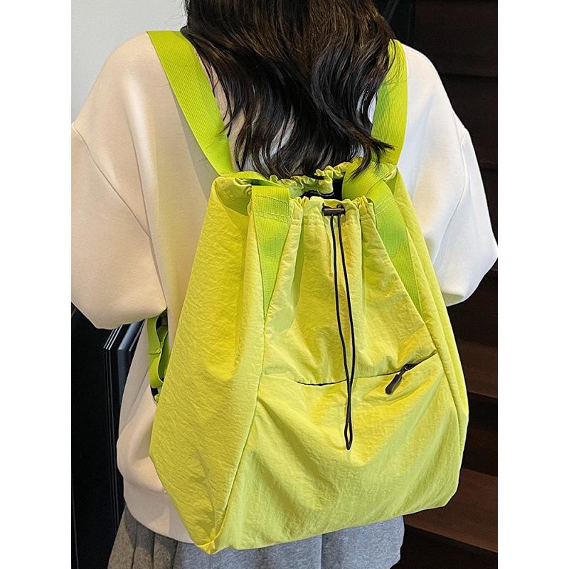 Schoolbag Fashion Drawstring Backpack Women's 1011 Spring New Simple Handheld Shoulder Bag Large Capacity Travel Backpack