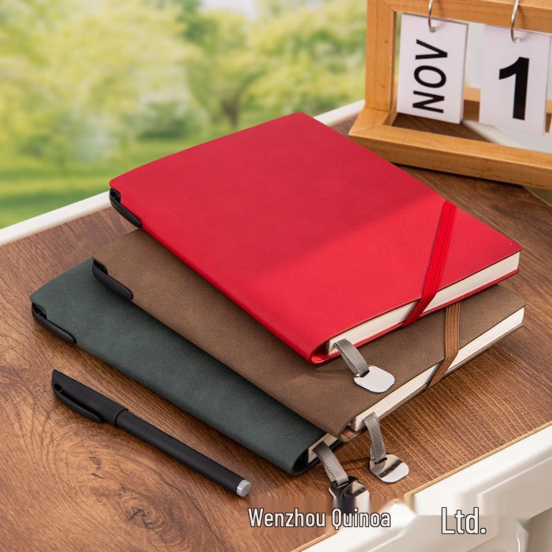 A5 Retro Tie-Up Sheepskin Leather Notebook: Soft Leather Journal for Office and Meetings