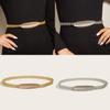 Spring Metal Elastic Waist Chain For Women Dress Accessory With Leaf Design