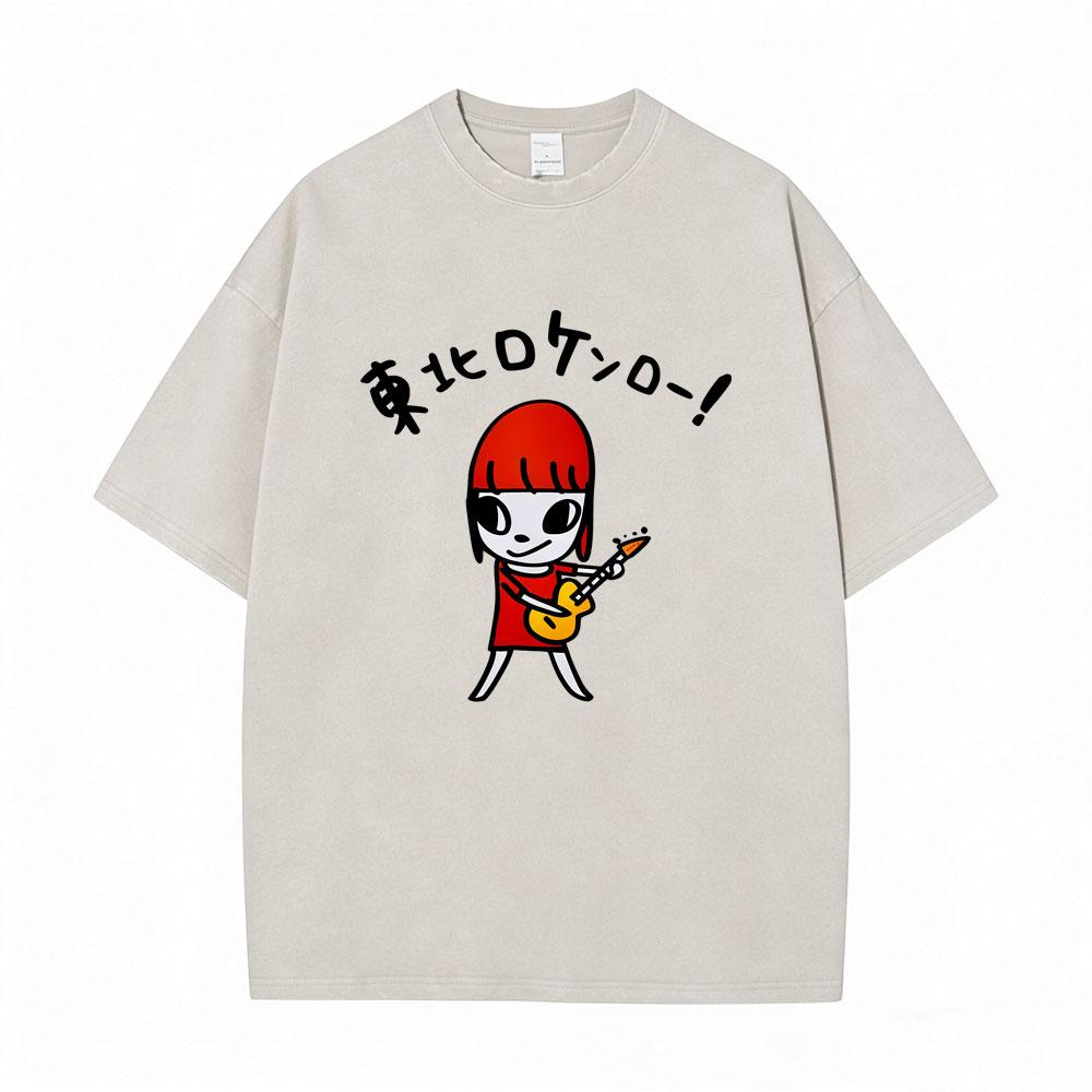 Hot Sale Yoshitomo Nara Vintage Washed Tshirt Men Women Casual Funny T Shirt Male Cotton Oversized Short Sleeve Tops Streetwear