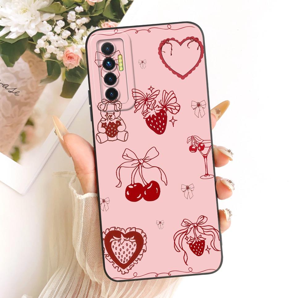 Daisy Bow Pattern Butterfly Flower Cherry Back Cover For Tecno Camon 17 17P 17 Pro Phone Case Soft Silicone Casing CG6 CG7 CG8