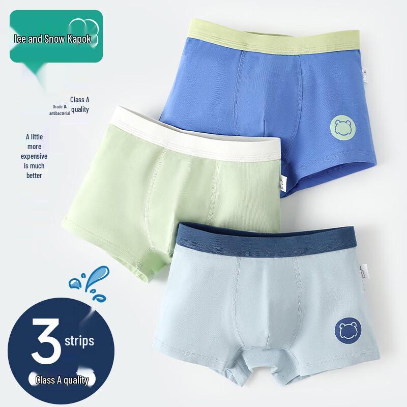 Мальчиковые боксеры-брифы из 100% хлопка, класс А, антибактериальные 160