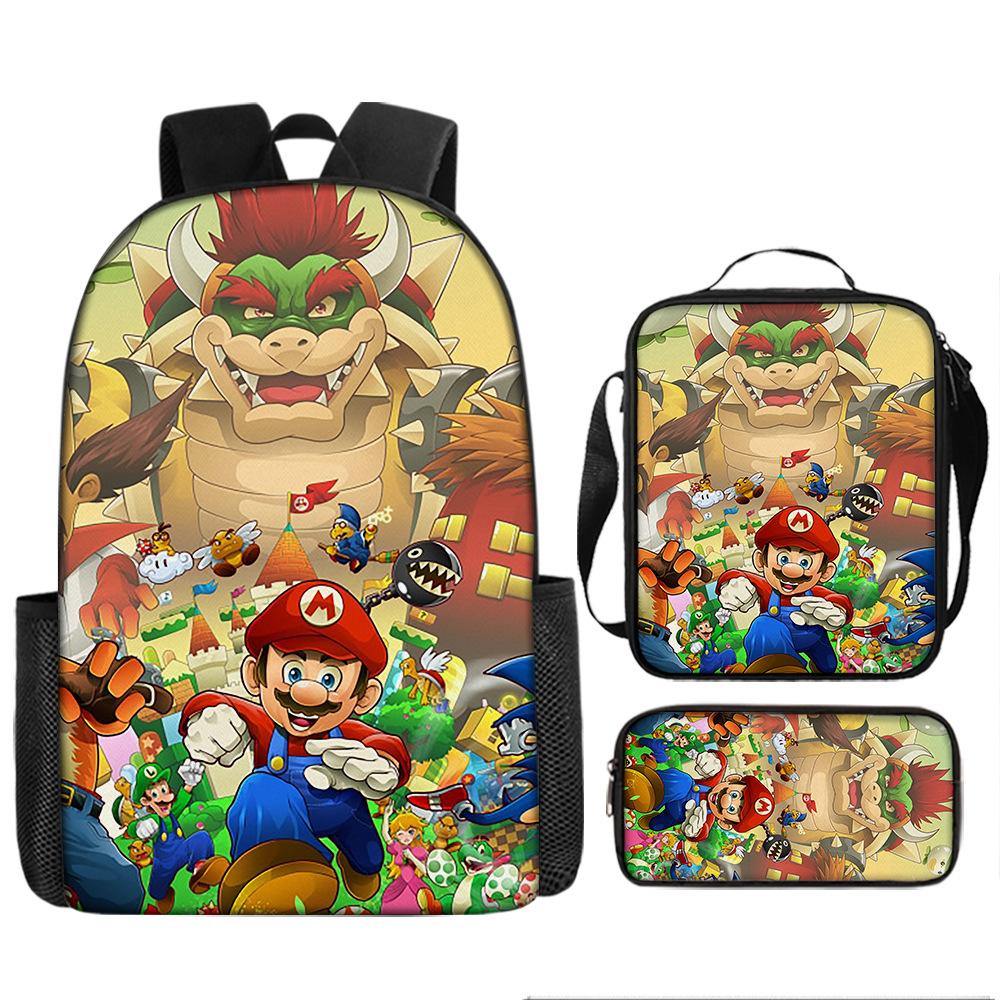 Cartoon Backpack, Primary And Secondary School Students Three-Piece Set, School Bag, Backpack, Shoulder Bag, Pencil Case.