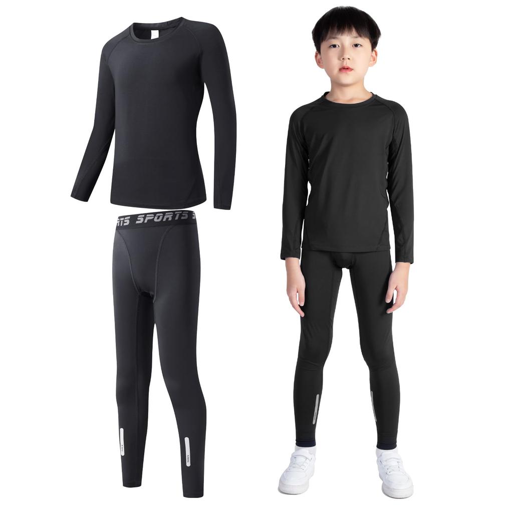 Nesseo Compression Sports Shirt and Tights Keeps You and Provides Compression Kids' Wear, Innerwear, Set, Warm, Sweat-Wicking, Quick-Drying,