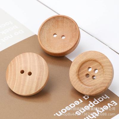 Holzknöpfe Naturholzknöpfe Log Farbe Runder Knopf Accessoires Bekleidungsaccessoires Vintage Shirt