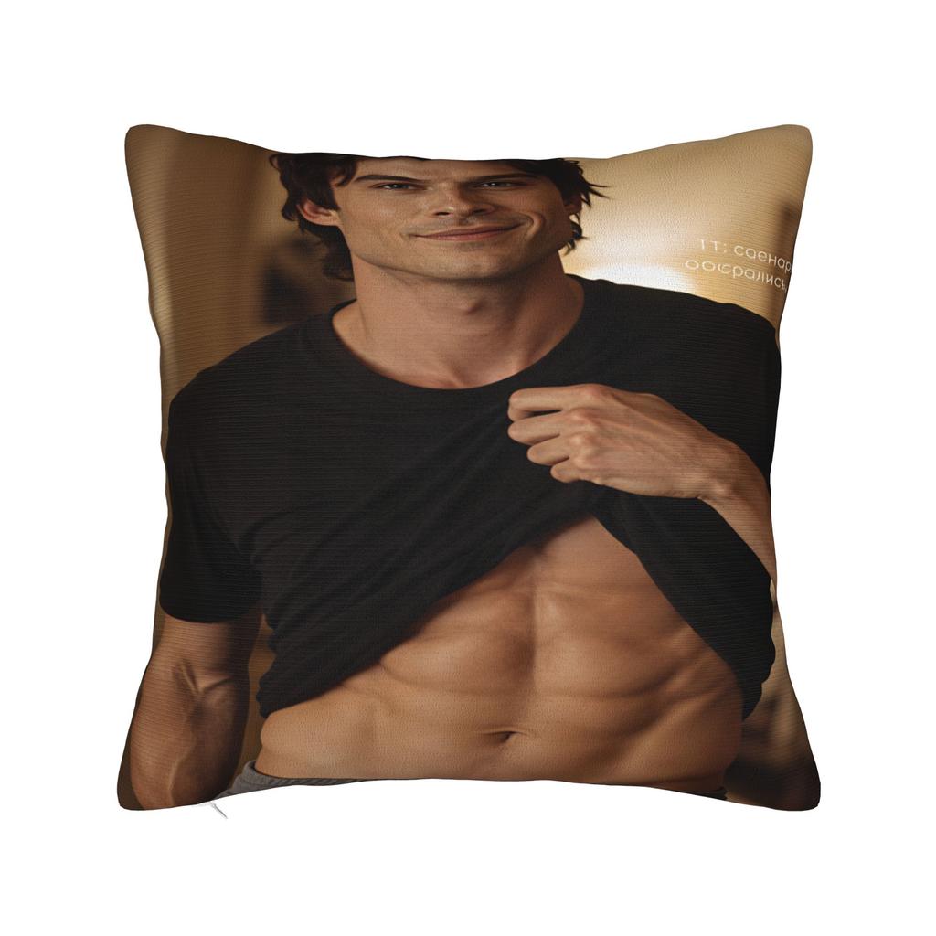 Vampire Diaries Damon Klaus Pillow Case Novelty Pillow Cover Graphic Pillowcases For Sofa Home Decoration