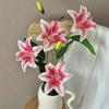 2 Heads Big Lily Artificial Flower Branch Simulation Decorative Bouquet Fake Lily Branch DIY Handmade Bouquet Wedding Decoration